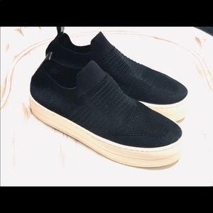 JSlides Platform Slip On Stretch Knit Shoes